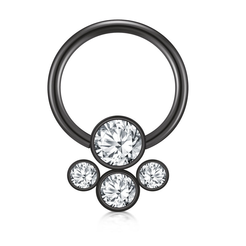 CZ Flower 16G 10MM Septum Ring Cartilage Helix Hoop Earring