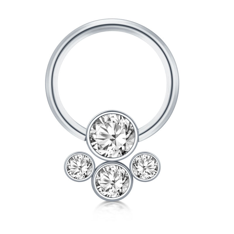 CZ Flower 16G 10MM Septum Ring Cartilage Helix Hoop Earring