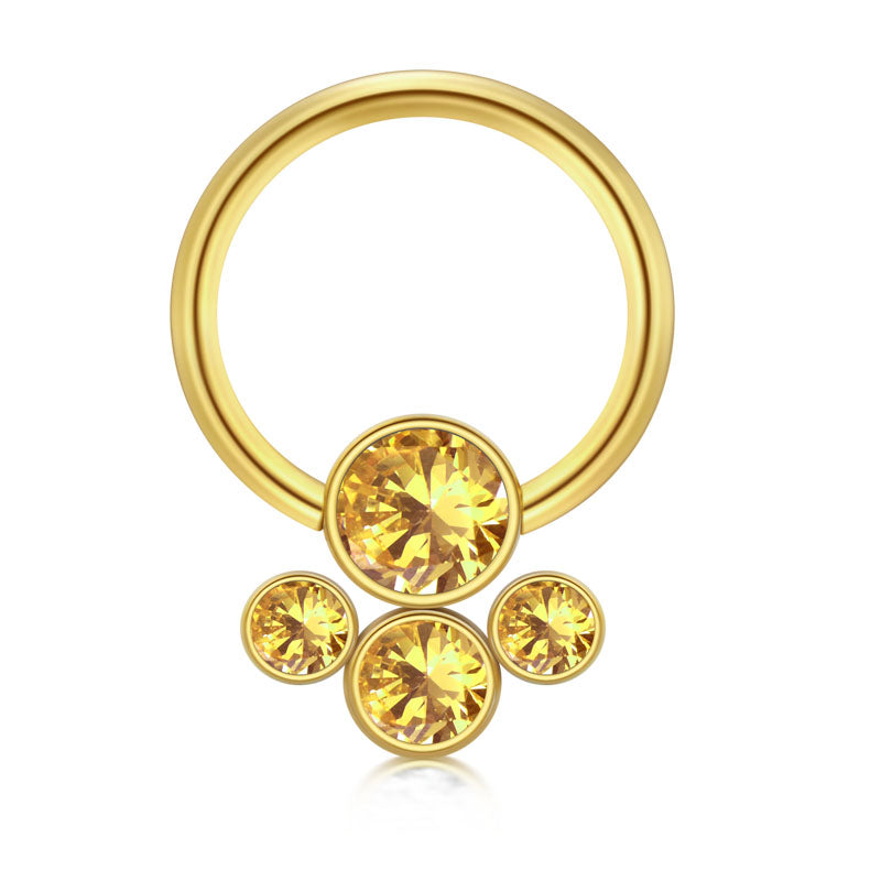 CZ Flower 16G 10MM Septum Ring Cartilage Helix Hoop Earring