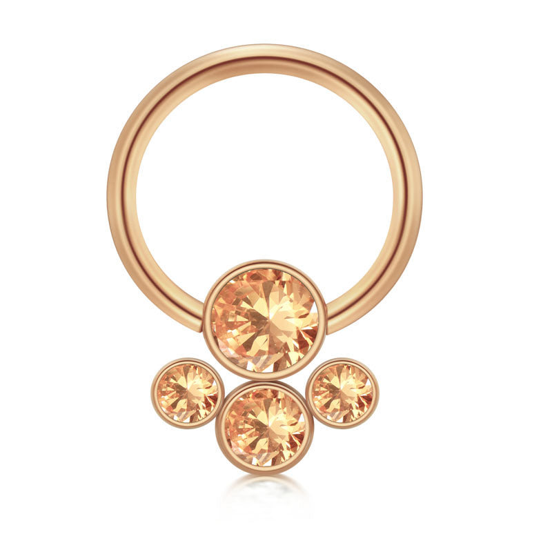 CZ Flower 16G 10MM Septum Ring Cartilage Helix Hoop Earring