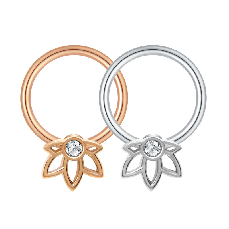 Flower 14G 10MM Septum Ring Nipple Belly Cartilage Helix Earring Hoop Piercing