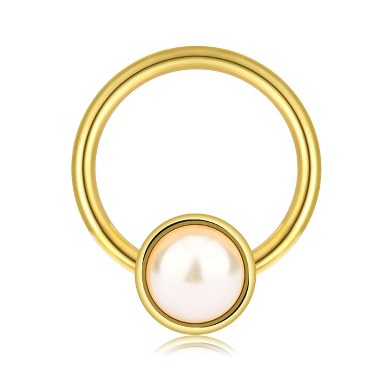 Pearl Septum Ring Nose Ring Cartilage Helix Hoop Earring