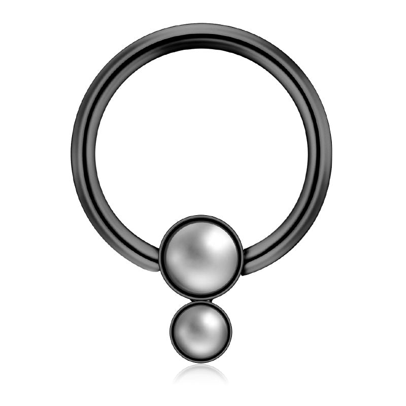 Double Pearl 16G 10MM Septum Ring Cartilage Helix Hoop Earring