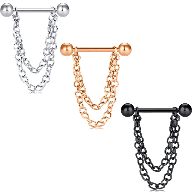 1 Pair Stainless Steel Nipple Ring Barbells Surgical Steel Nipplerings Piercing Jewelry
