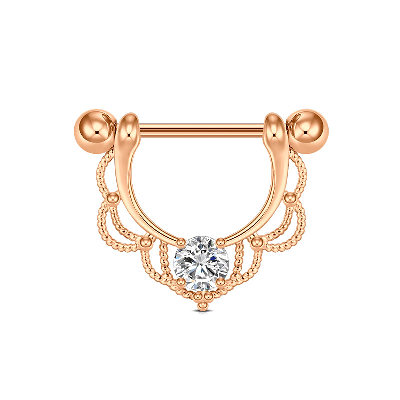 Rose gold 16mm nipple jewellery