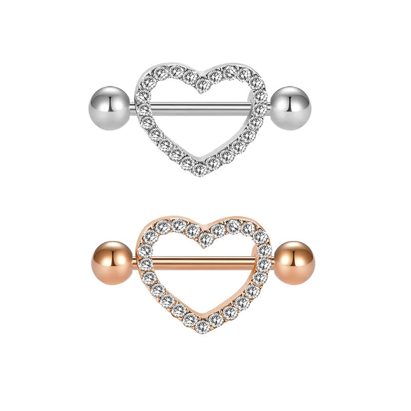 Nipple Ring Barbell Rings Bars Body Piercing Jewelry Nipple Shield Ring 16mm Heart shape