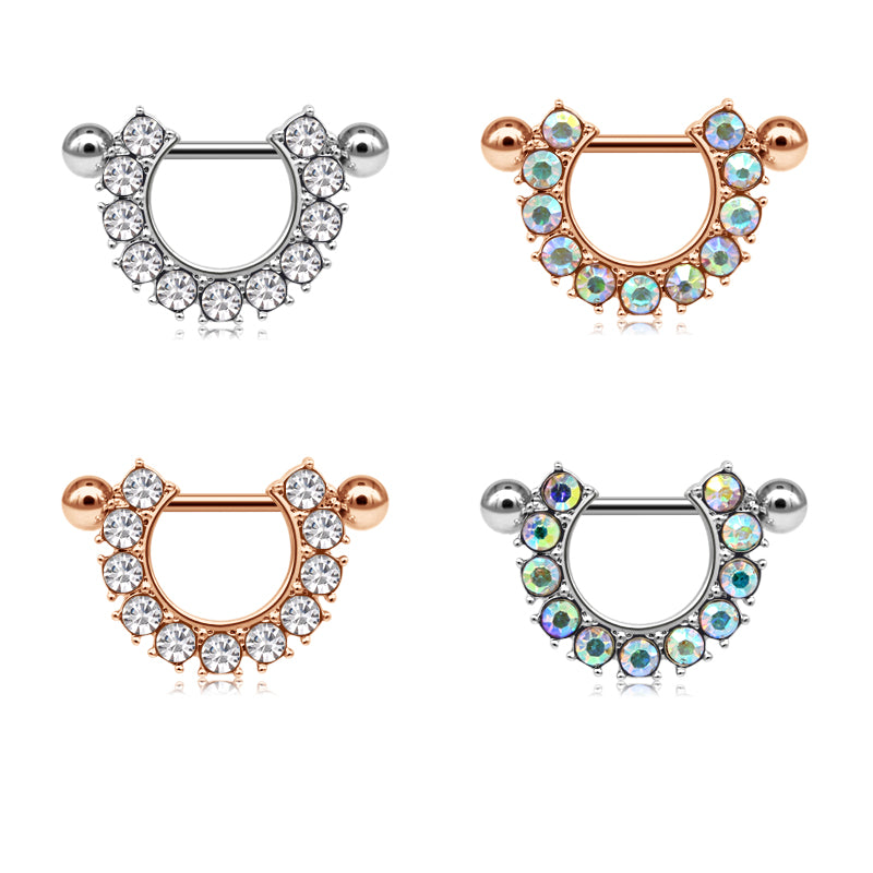 CZ Nipple Ring Nipple Barbell Rings Bars Body Piercing Jewelry