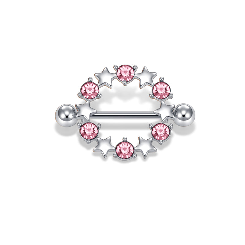 Pink star design Nipple jewellery