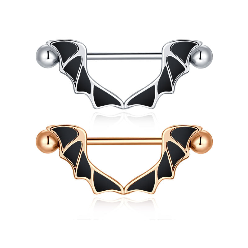 Nipple Ring Barbell Rings Bars Body Piercing Jewelry 16mm Bat wing shape