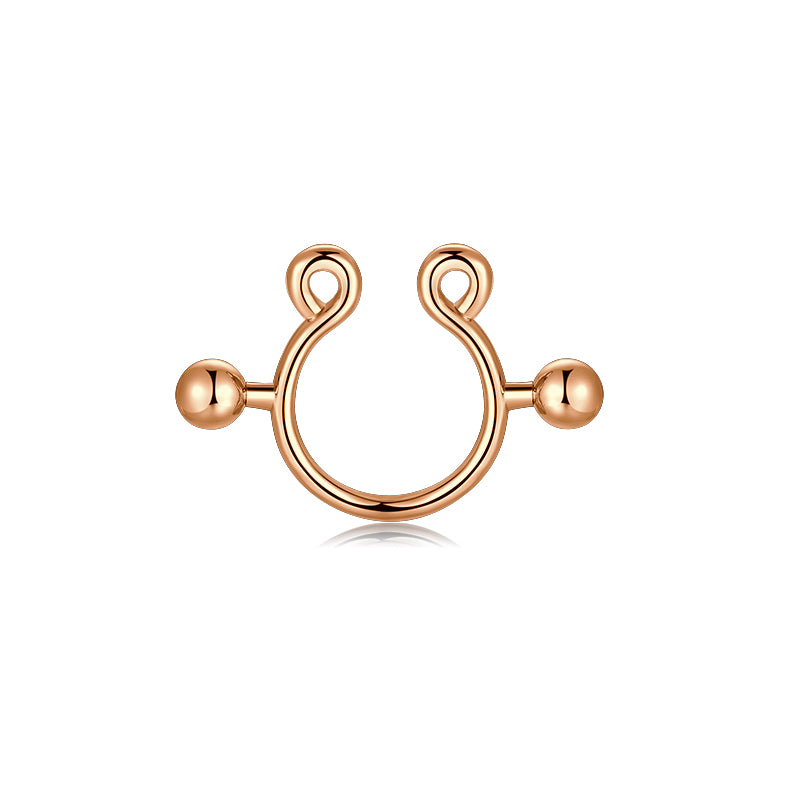 Rose Gold fake nipple ring