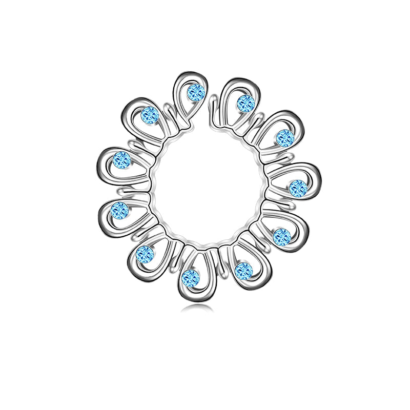 with Blue flower nipple ring