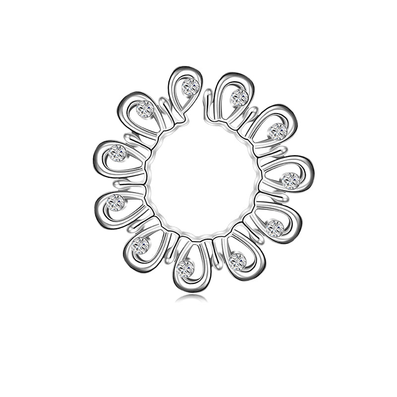 with White flower nipple ring