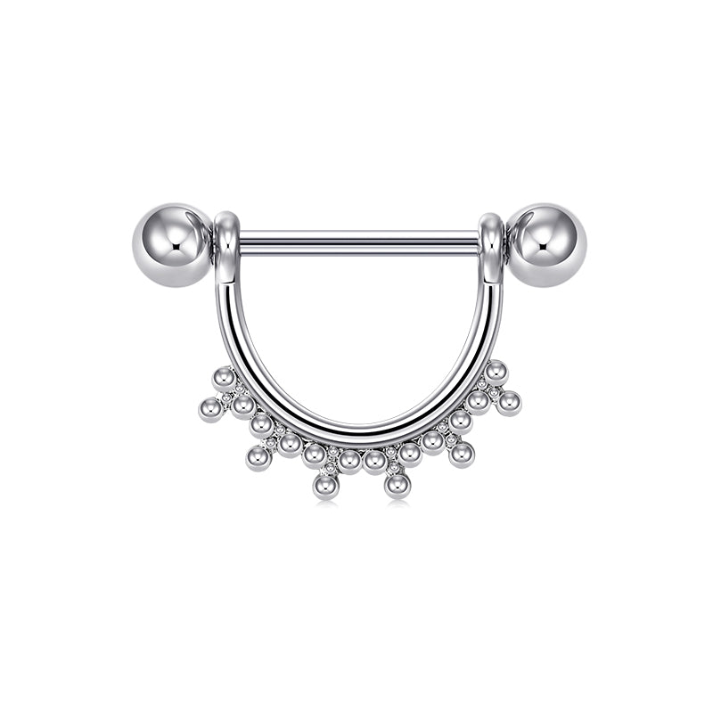14mm Silver Laciness design Nipple Ring