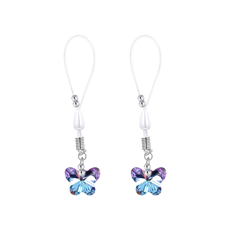 with Butterfly dangle fake nipple ring