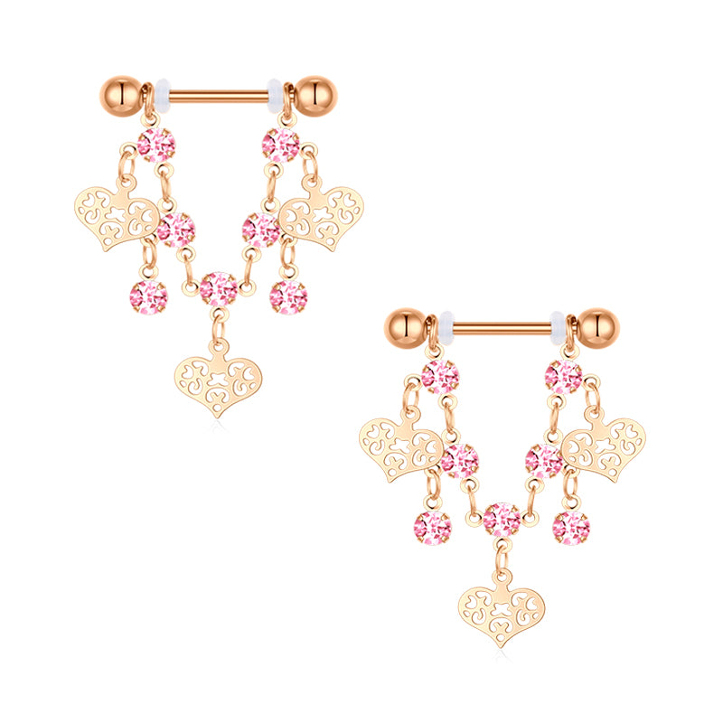 16mm Rose gold nipple ring style-5