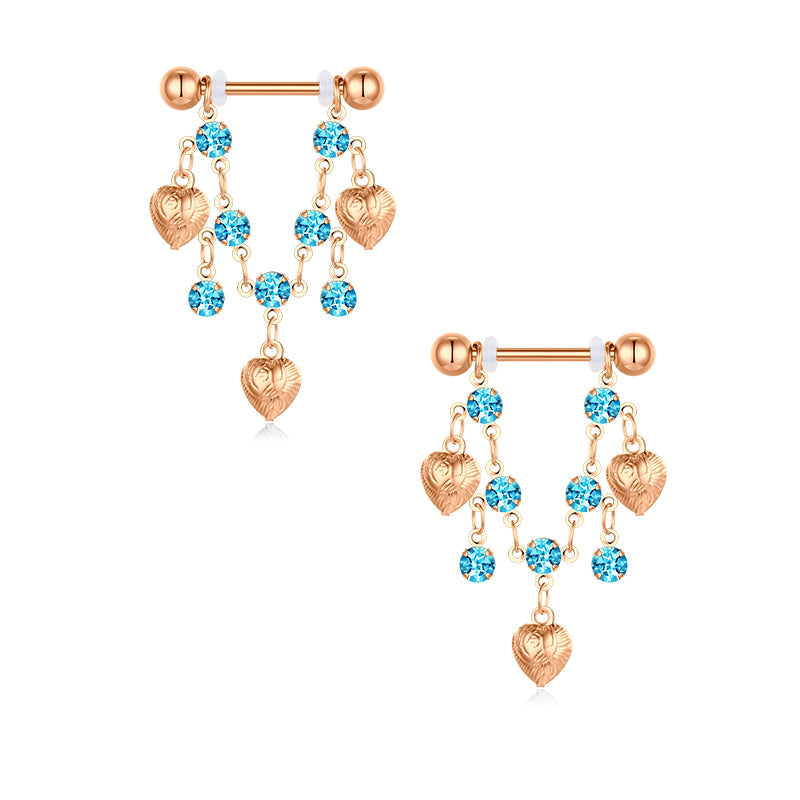 16mm Rose gold nipple ring style-6