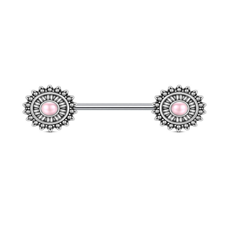 with pink pearl Nipple barbell