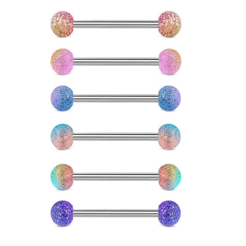 External thread Tongue Barbells 16mm 14G Surgical Steel Tongue Piercing Jewelry