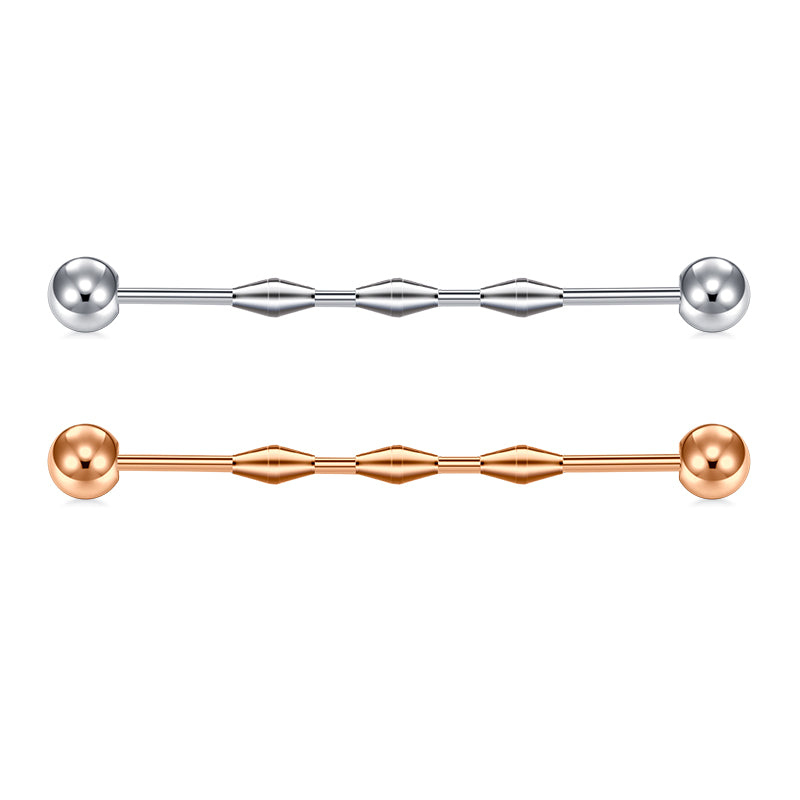 Industrial Barbell Stainless Steel Industrial Barbell Piercing 14G External Thread 38mm Bar Length