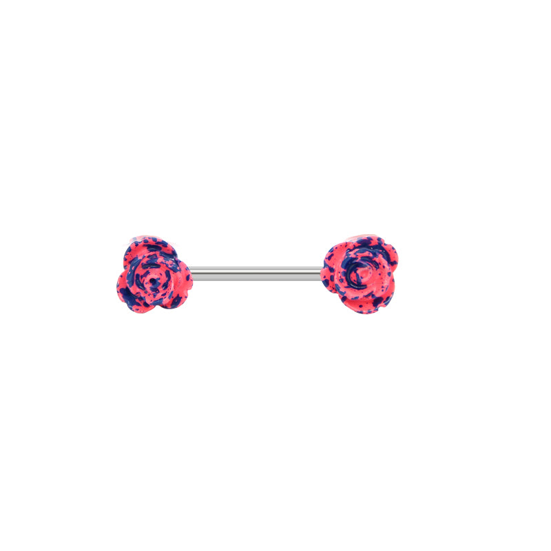 Purple rose shape 16mm Nipple barbell