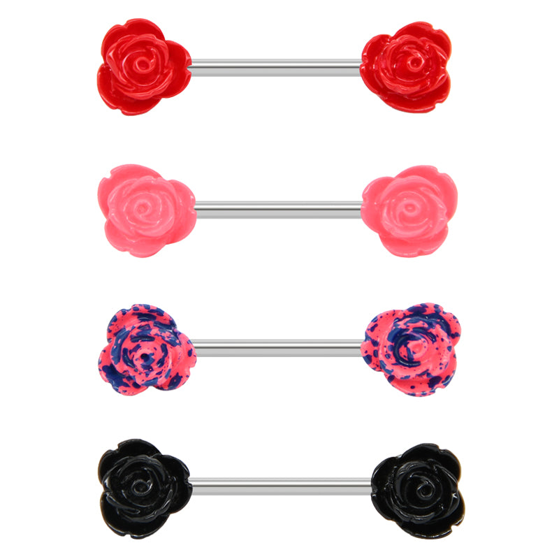 16mm Nipple Rings with flower design for women girl Nipple Barbell