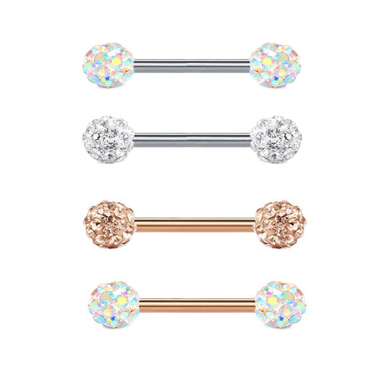 Stainless Steel Tongue Rings Ball Tongue Piercing Tongue Barbells 12-18mm External thread