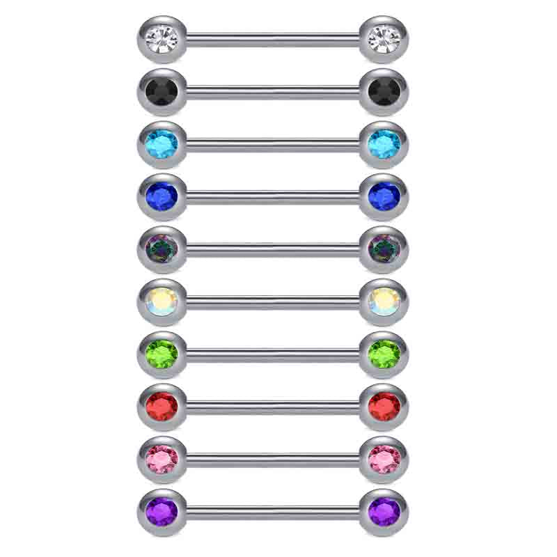 Tongue Rings Barbells Surgical Steel Tongue Piercing Jewelry 14mm 14G External Thread