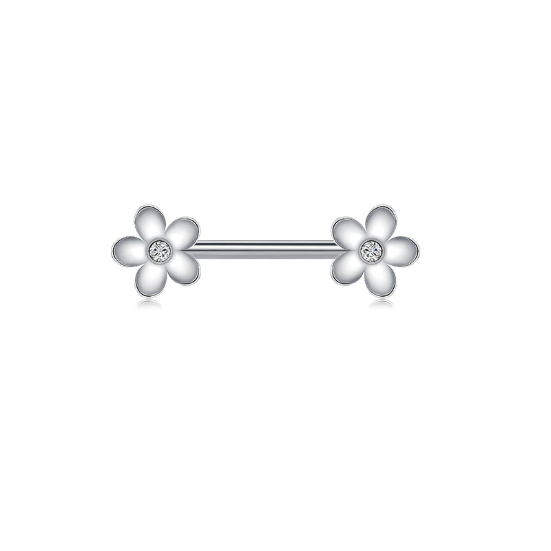 inlaid diamond Nipple barbell