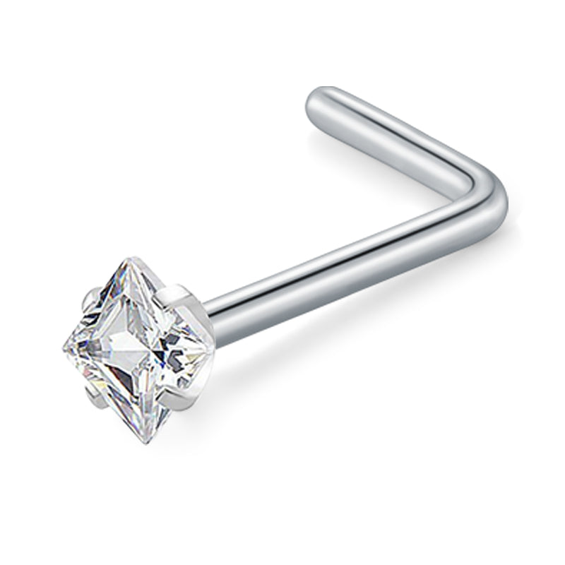 Silver Nose Rings L Shape