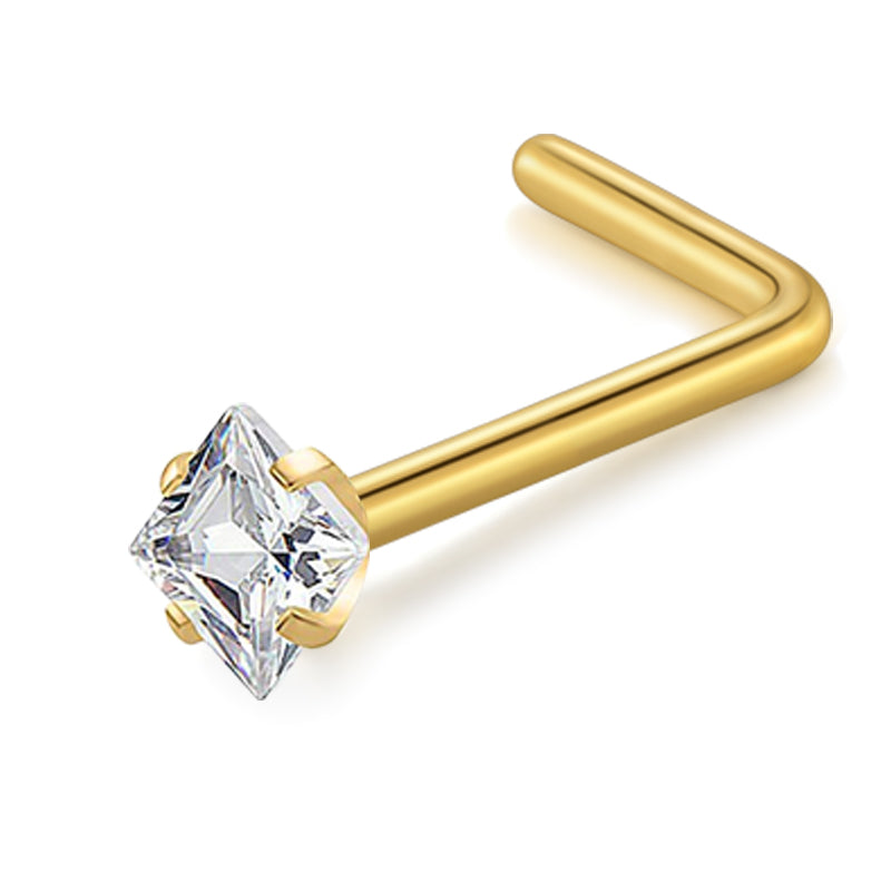 Gold Nose Rings L Shape