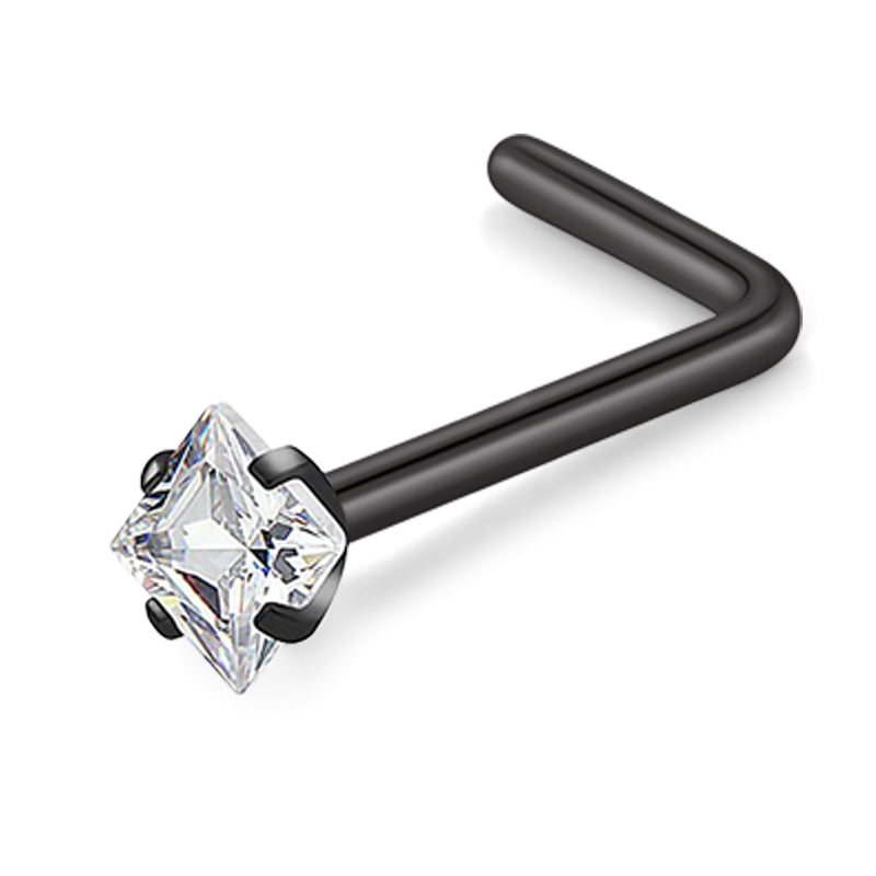 Black Nose Rings L Shape