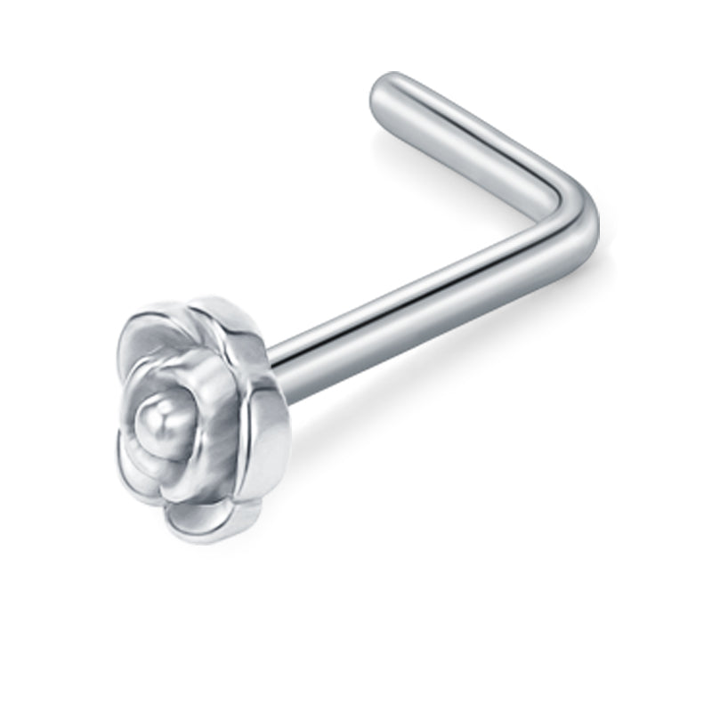 Silver Flower Nose Rings