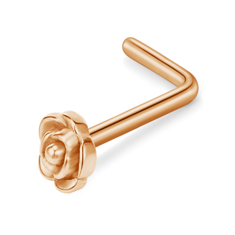 Rose Gold Flower Nose Rings