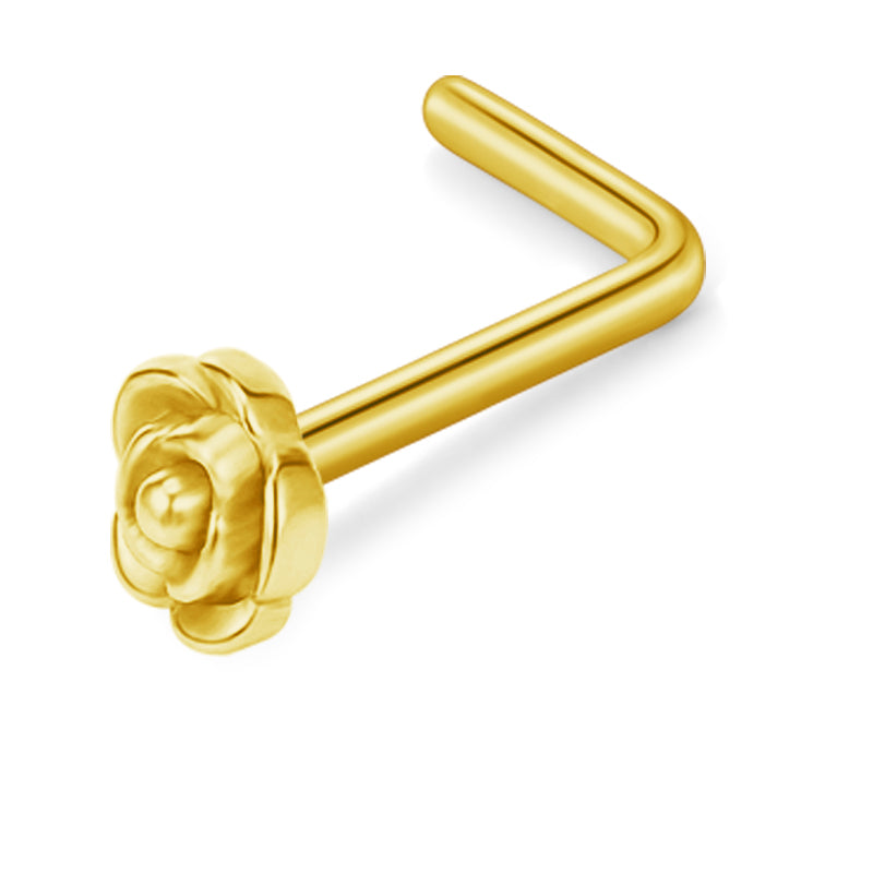 Gold Flower Nose Rings