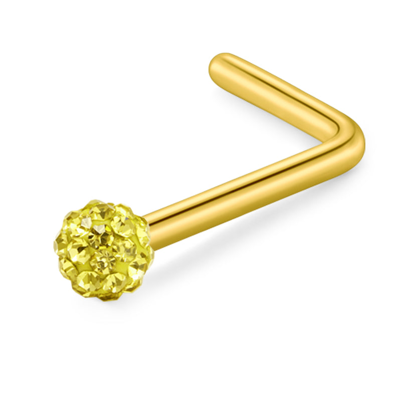 Gold Crystal Nose Stud