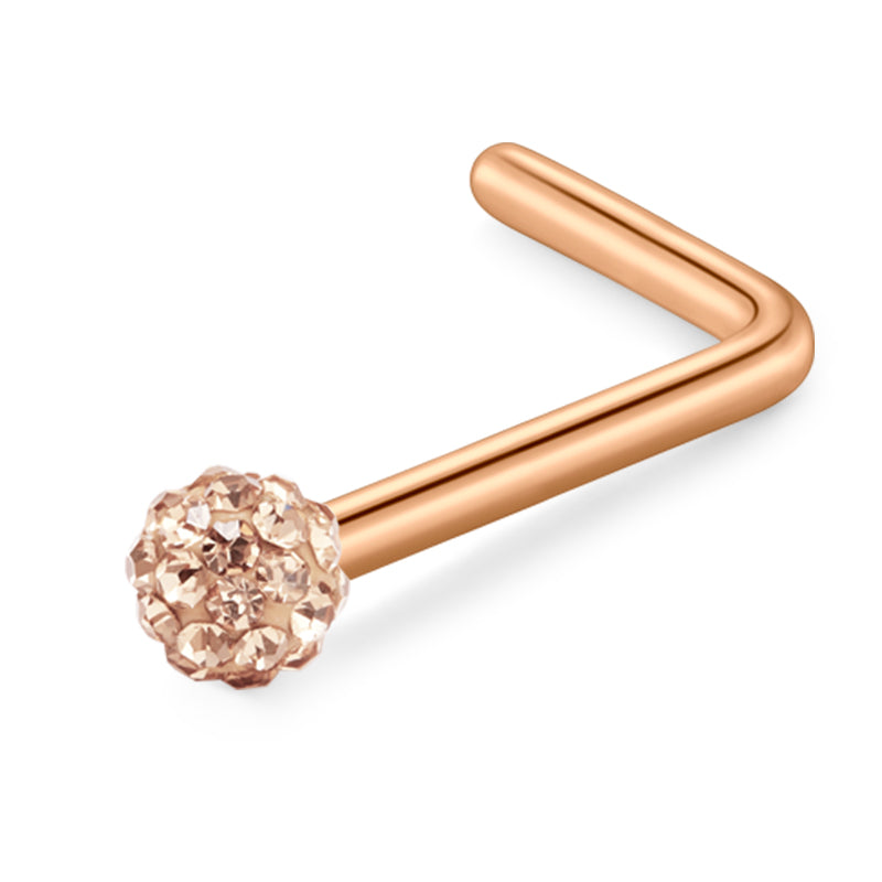 Rose Gold Crystal Nose Stud