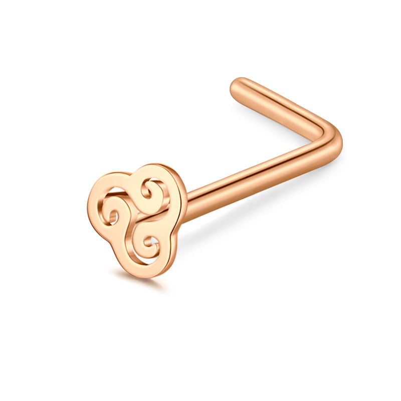 Rose Gold Cloud Top Nose Stud