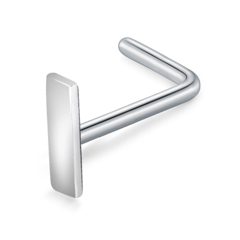 Silver Rectangle Top Nose Stud