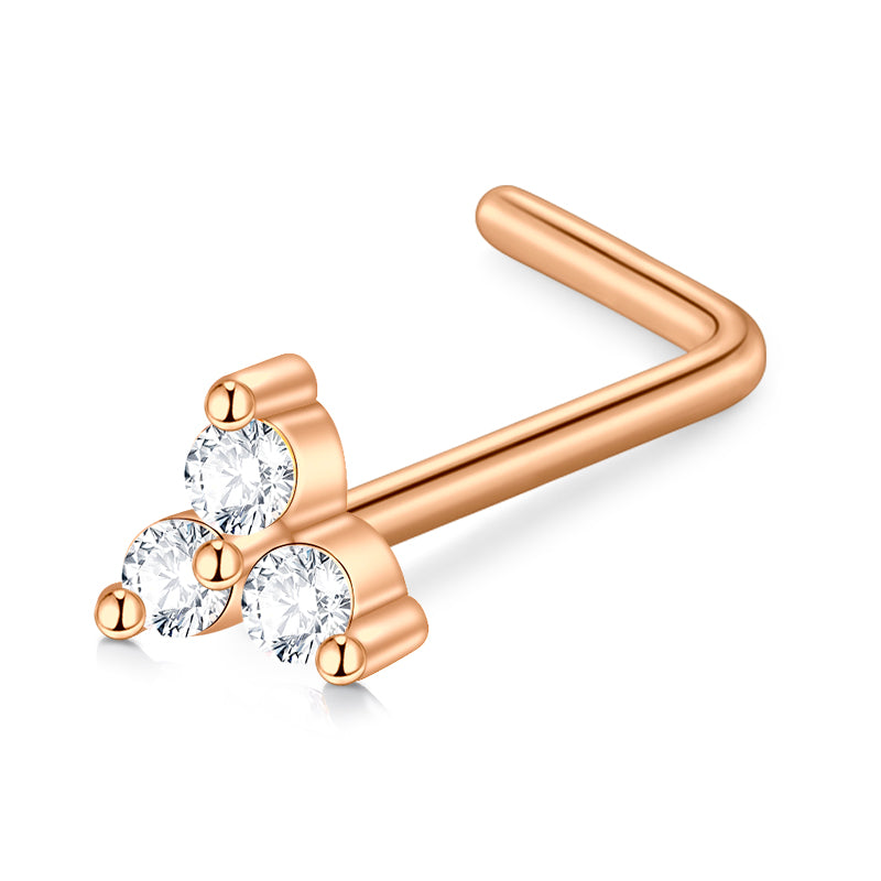 Rose Gold Flower Nose Rings