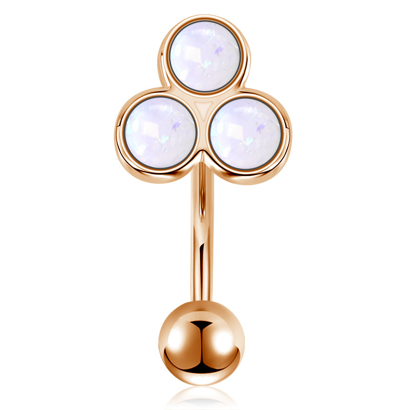 16G White Opal Rook Earring