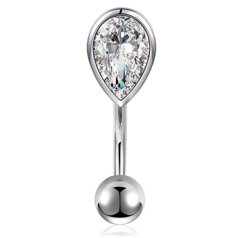 16G White Waterdrop CZ Rook Earring