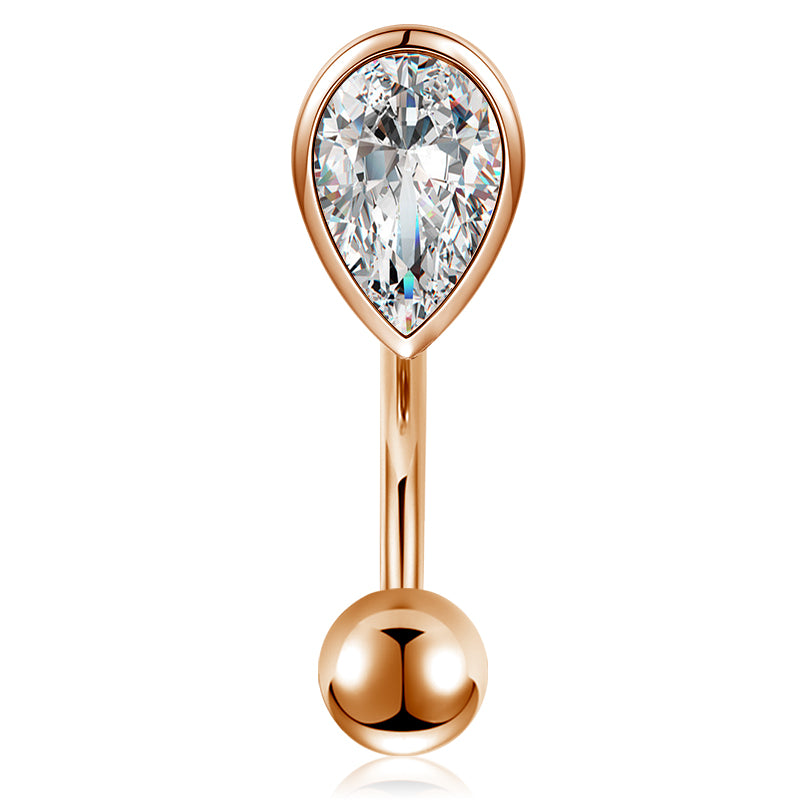 16G White Waterdrop CZ Rook Earring