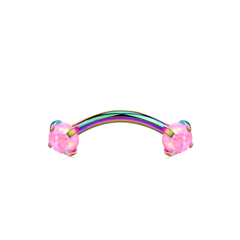 Rainbow 8MM Bar Length Pink Opal Ball