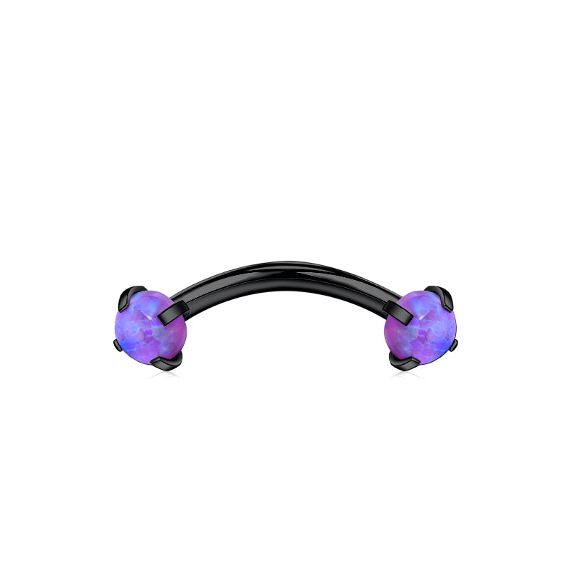 Black 8MM Bar Length Purple Opal Ball