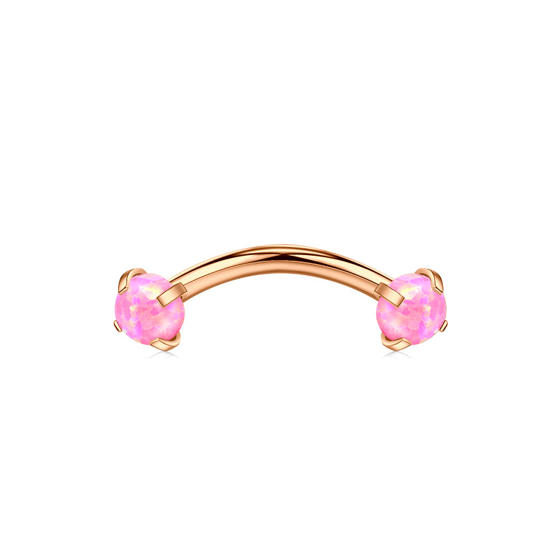 Rose Gold 10MM Bar Length Pink Opal Ball