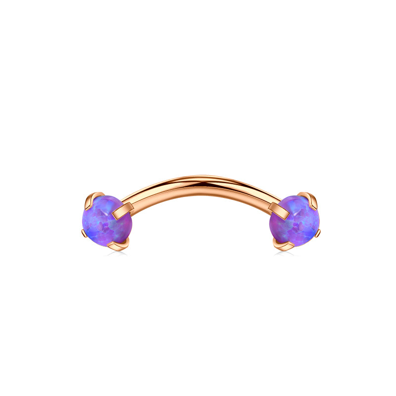 Rose Gold 10MM Bar Length Purple Opal Ball