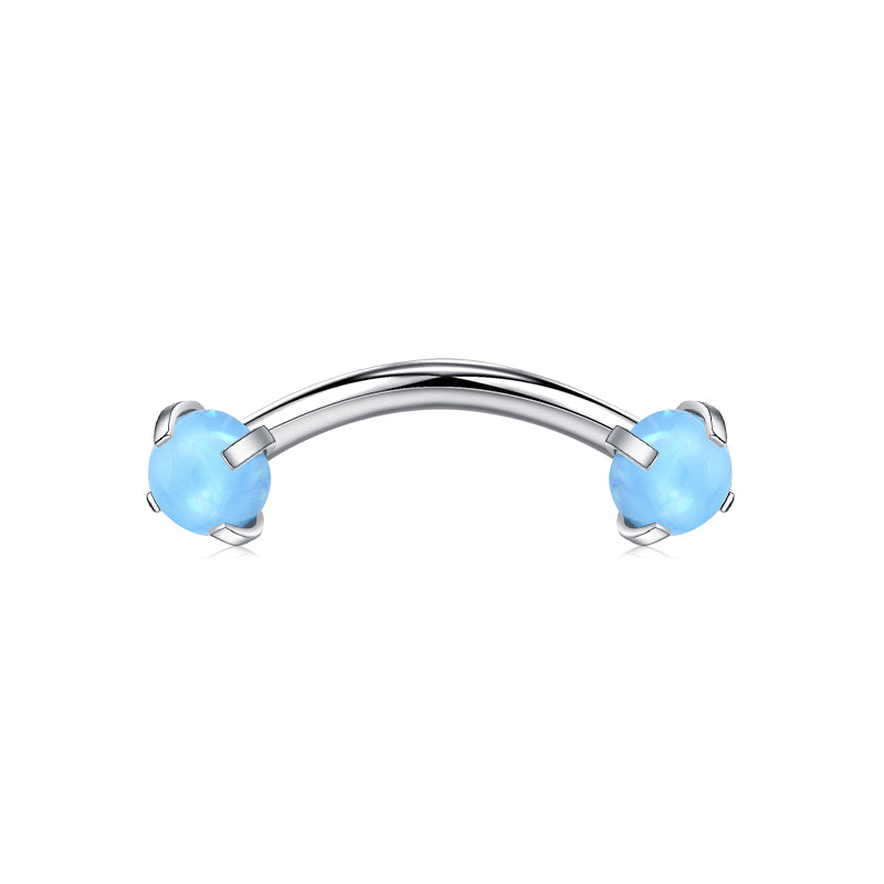 Rook Earrings 16G Blue Opal Ball