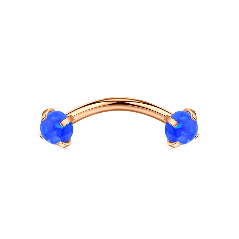 Rook Earrings 16G Blue Opal Ball