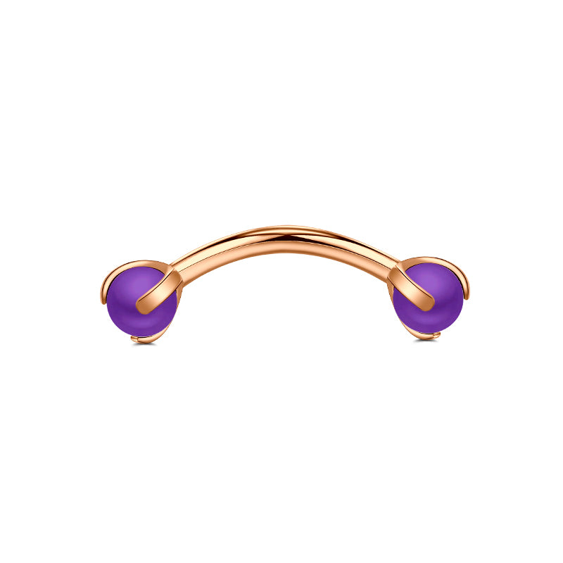 Rook Earrings 16G Purple Pearl