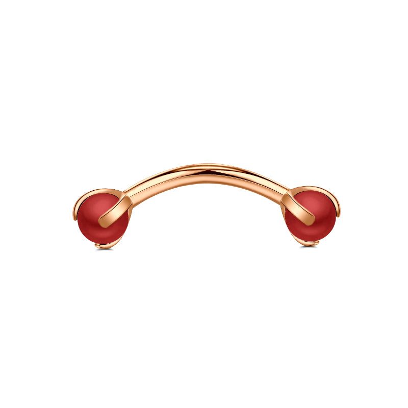 Rook Earrings 16G Red Pearl